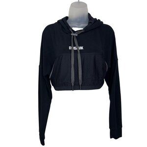 Gymshark Black Movement Mesh Cropped Pullover Workout Hoodie Women's size S